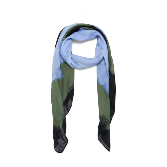 Time and Tru Women's Printed Square Scarf, Blue Bell