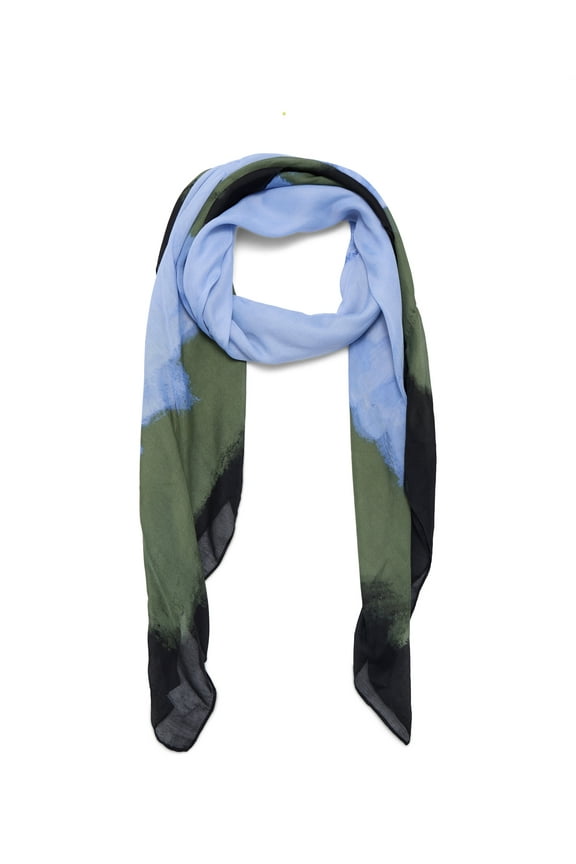 Women's Printed Square Scarf, Blue Bell