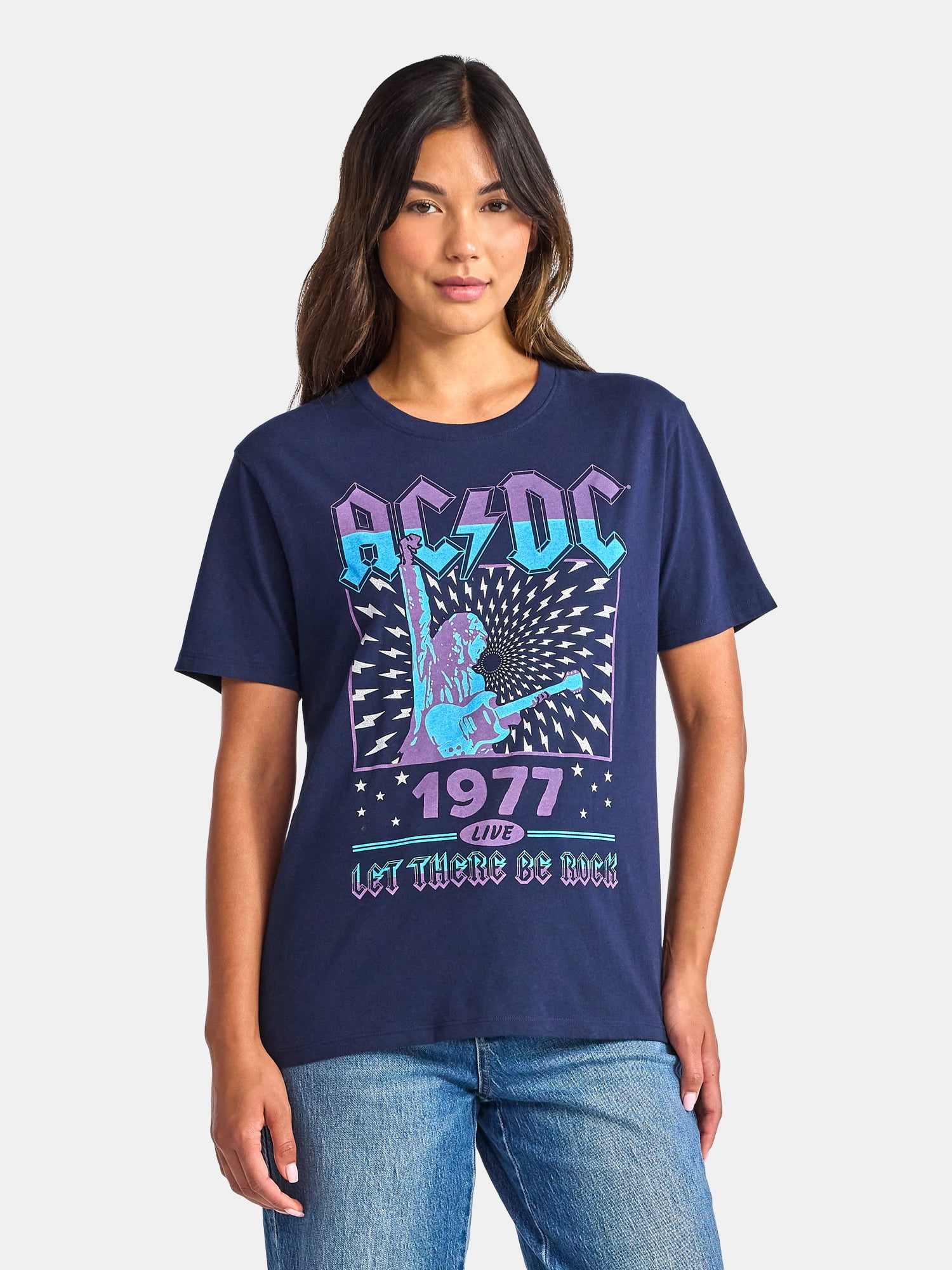 Time and Tru Women's AC/DC Graphic Tee, Sizes S-XXXL - Walmart.com