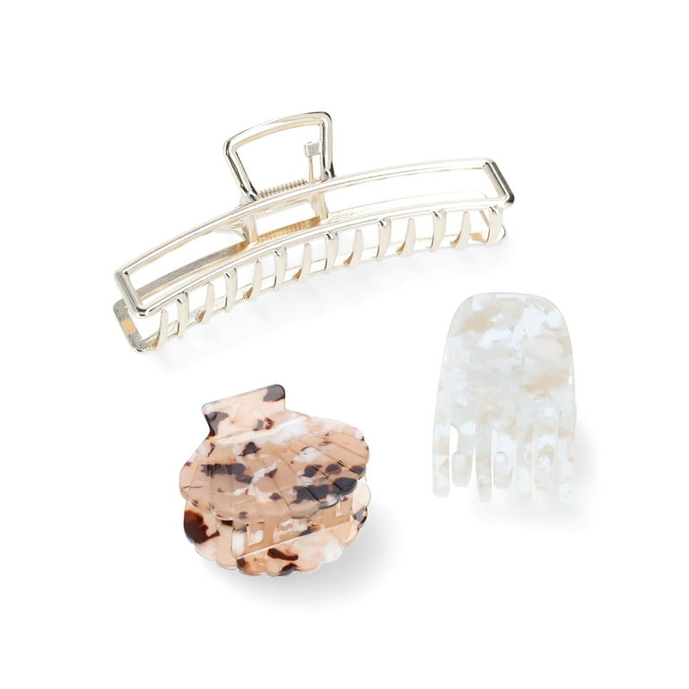 Acrylic Hair Claw Clip (Set of 3) 3 Pcs Hair Claw Clips Acrylic Strong Hold Claw Hair Clip Non  main image 4