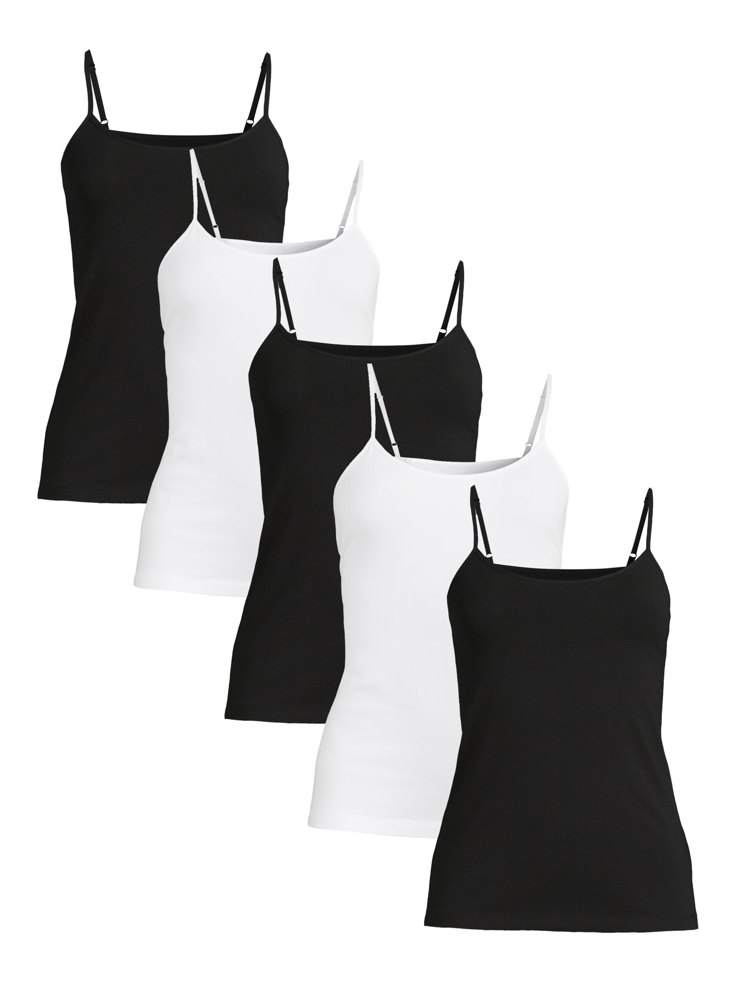 5-pack Camisole Tops - Black - Ladies