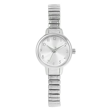 Time and Tru Women's Adult Square Silver Analogue Watch with Expansion Bracelet