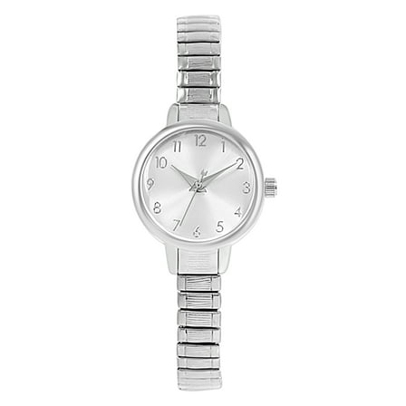 Time and Tru Women's Adult Square Silver Analogue Watch with Expansion Bracelet