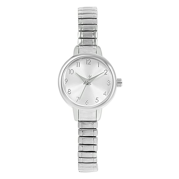 Time and Tru Women's Adult Square Silver Analogue Watch with Expansion Bracelet