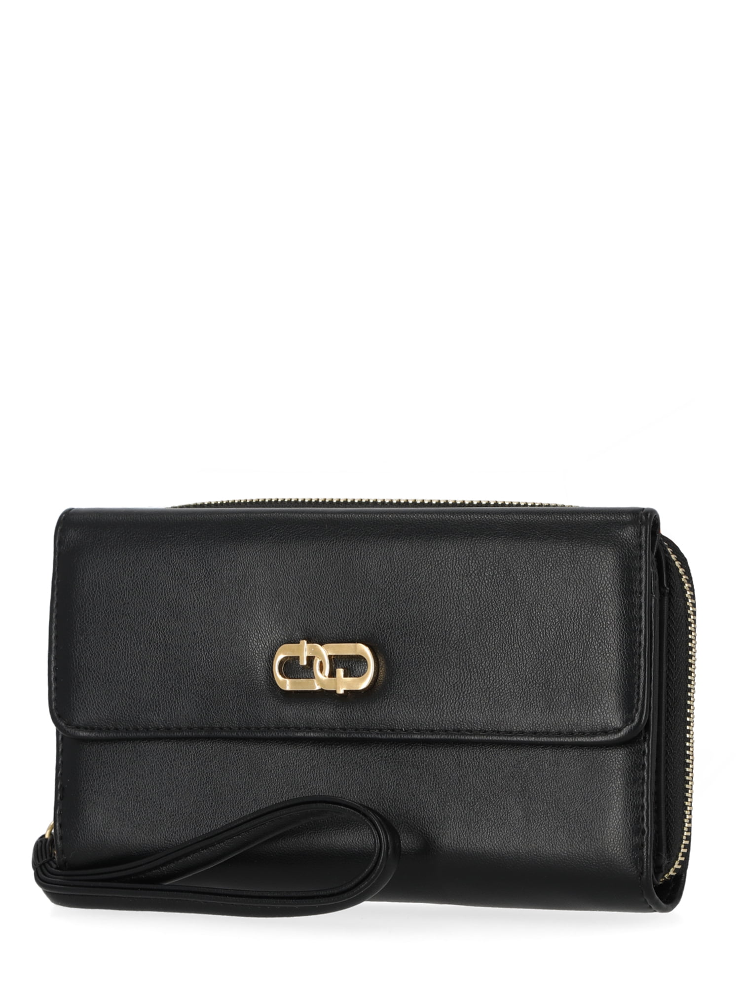 ◎FELLO◎ Flitflat Wallet Black No Boundaries Women's Zip Around Turn Lock Flap Wallet