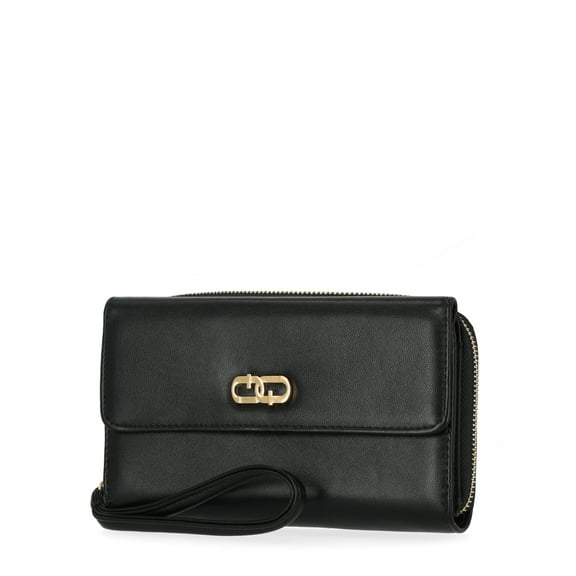 Time and Tru Women's Ainsley Bulk Clutch, Solid Black