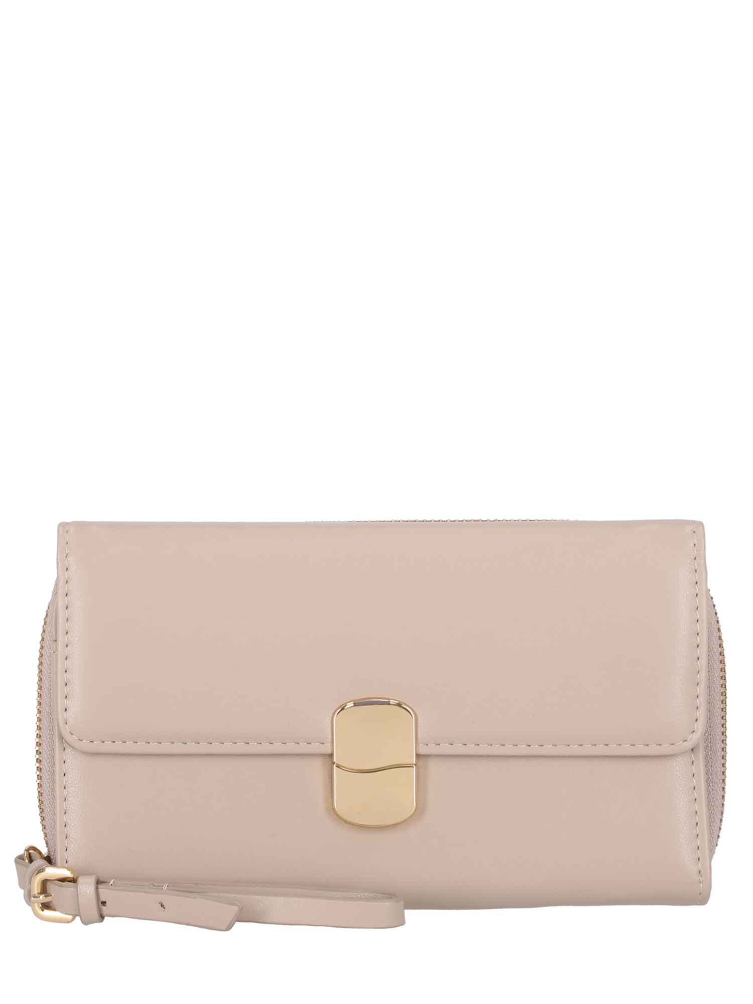 Time and Tru Women's Ainsley Bulk Clutch, Solid Light Brown