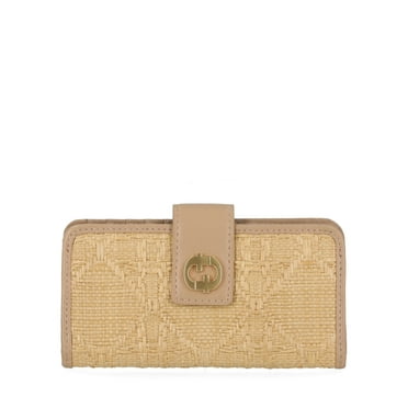 Time and Tru Women's Alexandra Slim Tab Wallet, Straw