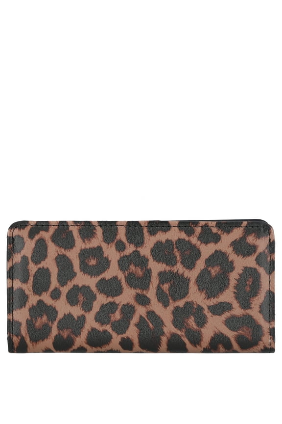 Women's Alexandra Slim Tab Wallet, Leopard Print