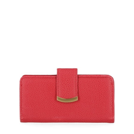 Time and Tru Women's Alexandra Slim Tab Wallet, Solid Red