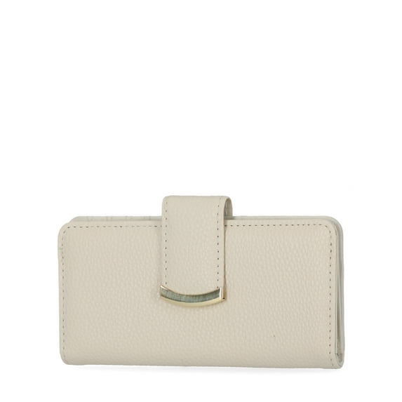 Time and Tru Women's Alexandra Slim Wallet, Solid Cream