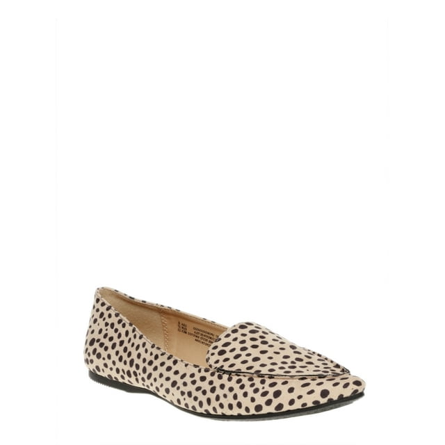 Time and Tru Women’s Animal Print Feather Flats, Wide Width Available