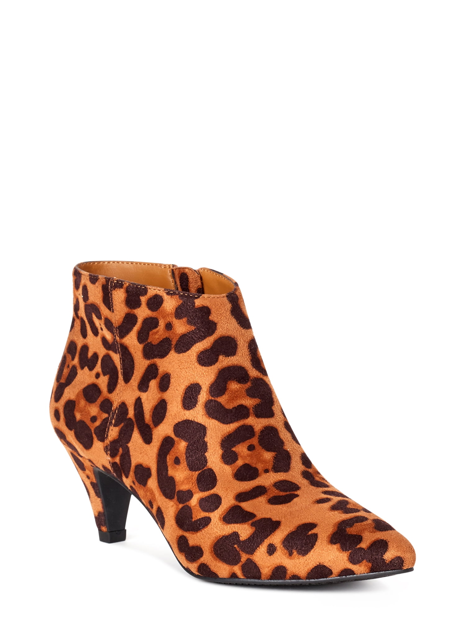 Leopard print sale kitten heel booties