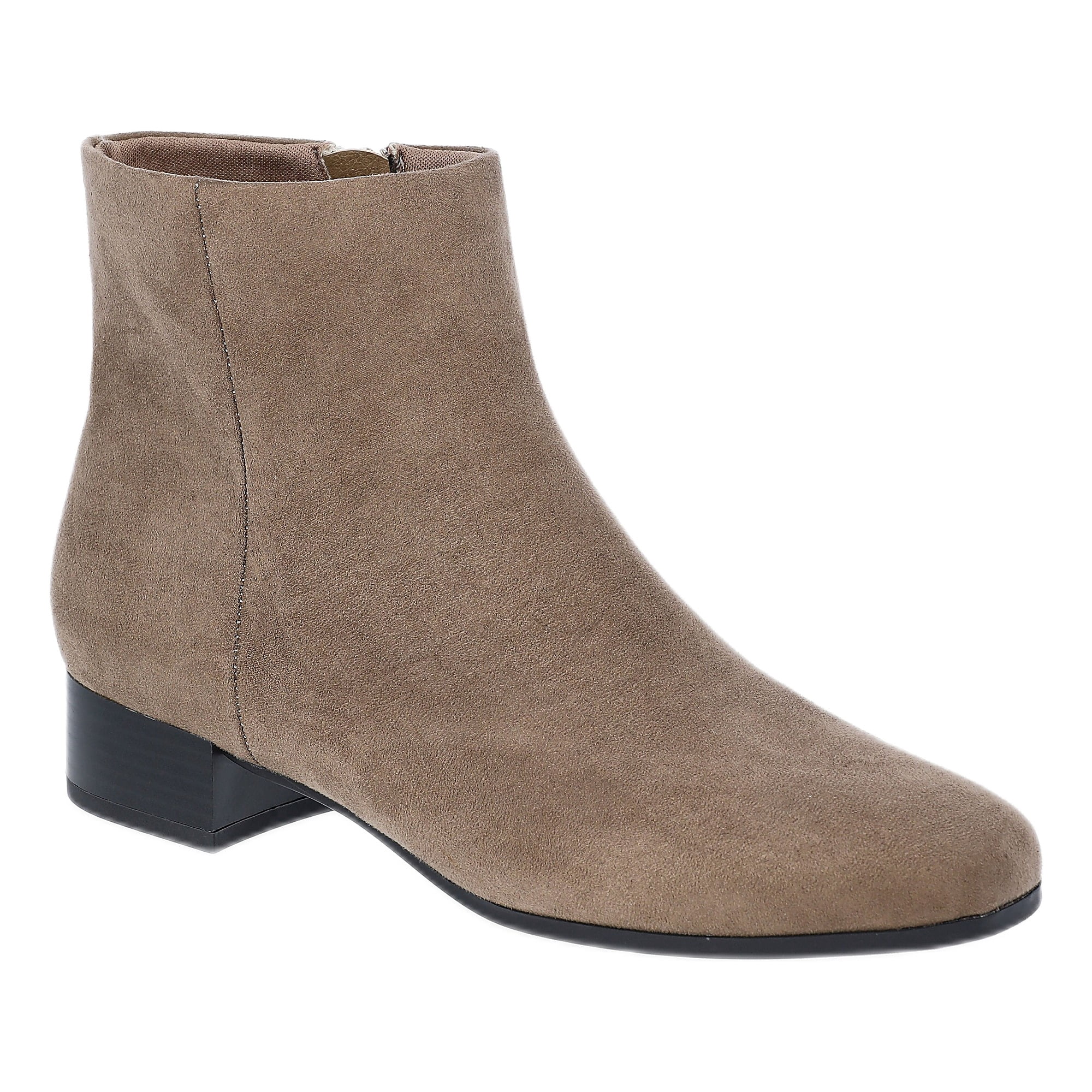 Time and Tru Women's Faux Suede Ankle Boots, Wide Width Available