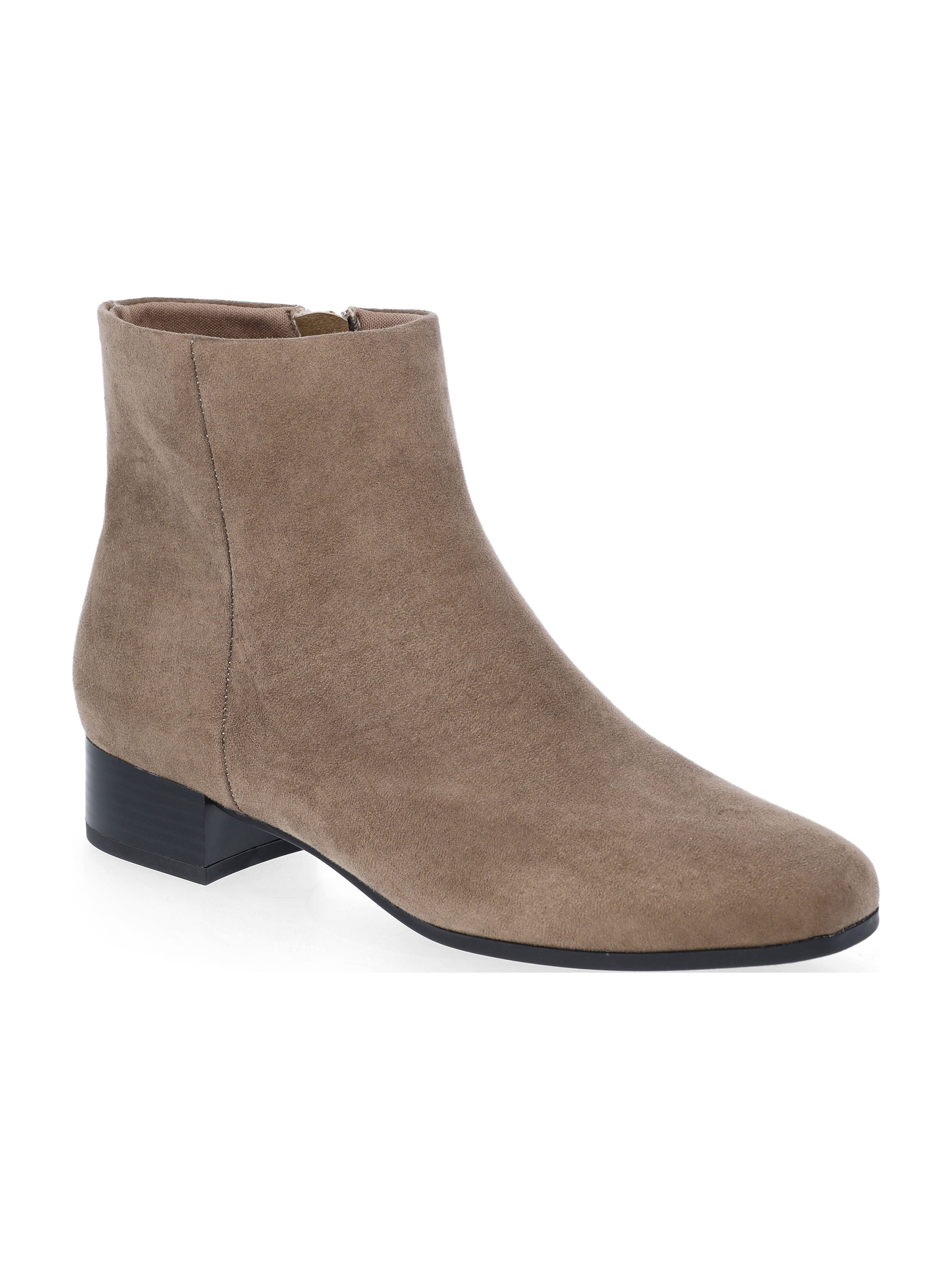 Time and Tru Women's Faux Suede Ankle Boots, Wide Width Available