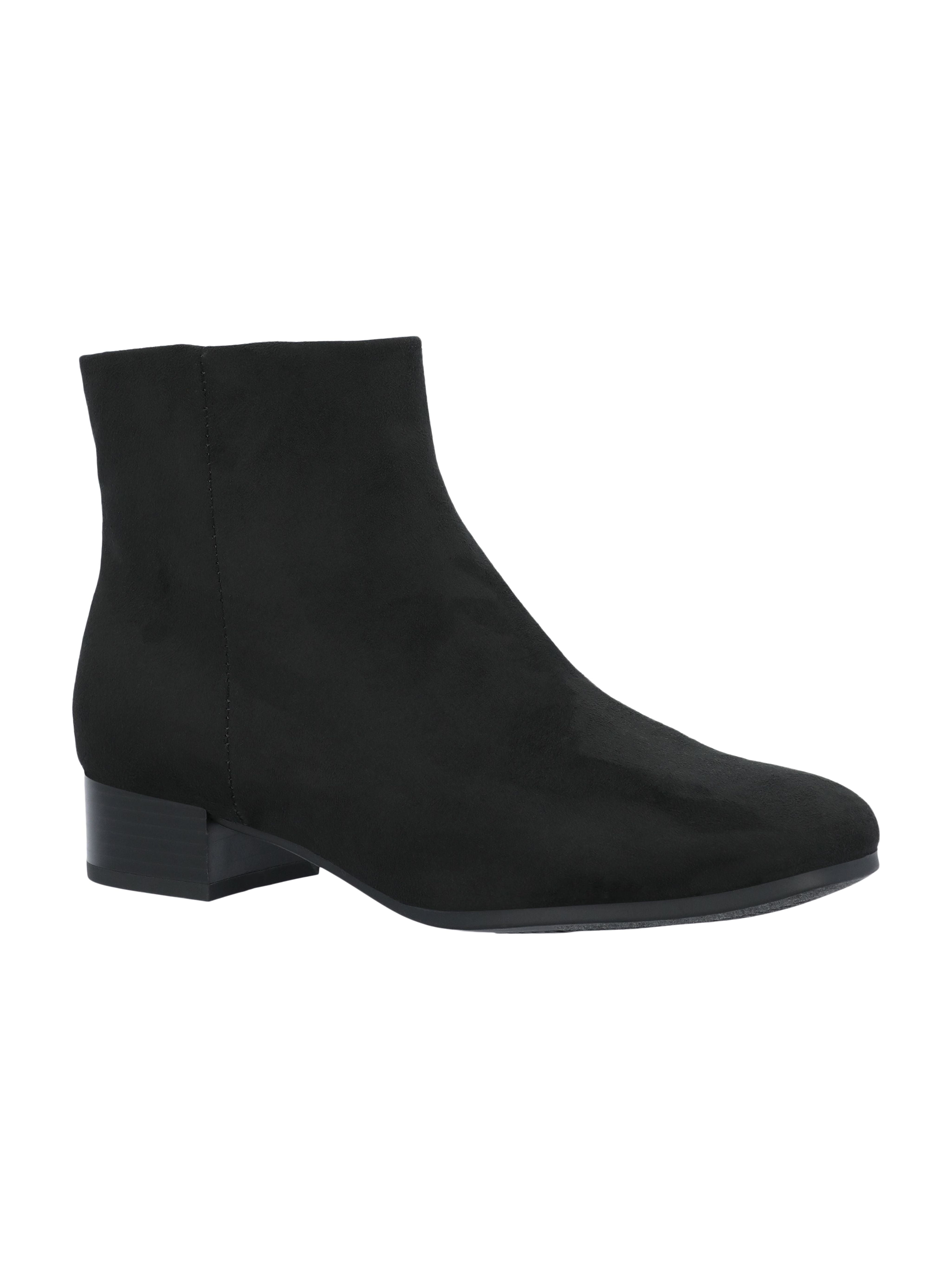Time and Tru Women's Faux Suede Ankle Boots, Wide Width Available