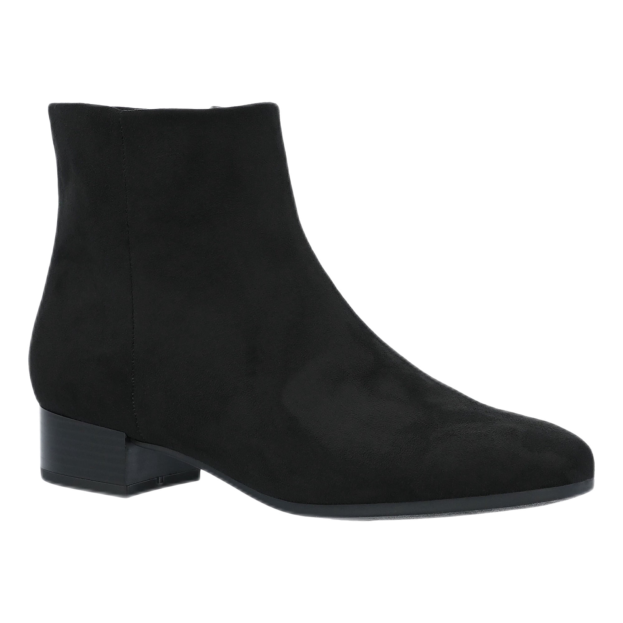 Time and Tru Women's Faux Suede Ankle Boots, Wide Width Available
