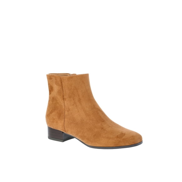 Time and Tru Women's Faux Suede Ankle Boots, Wide Width Available