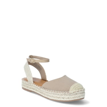 Time and Tru Women's Ankle Strap Espadrilles, Sizes 6-11