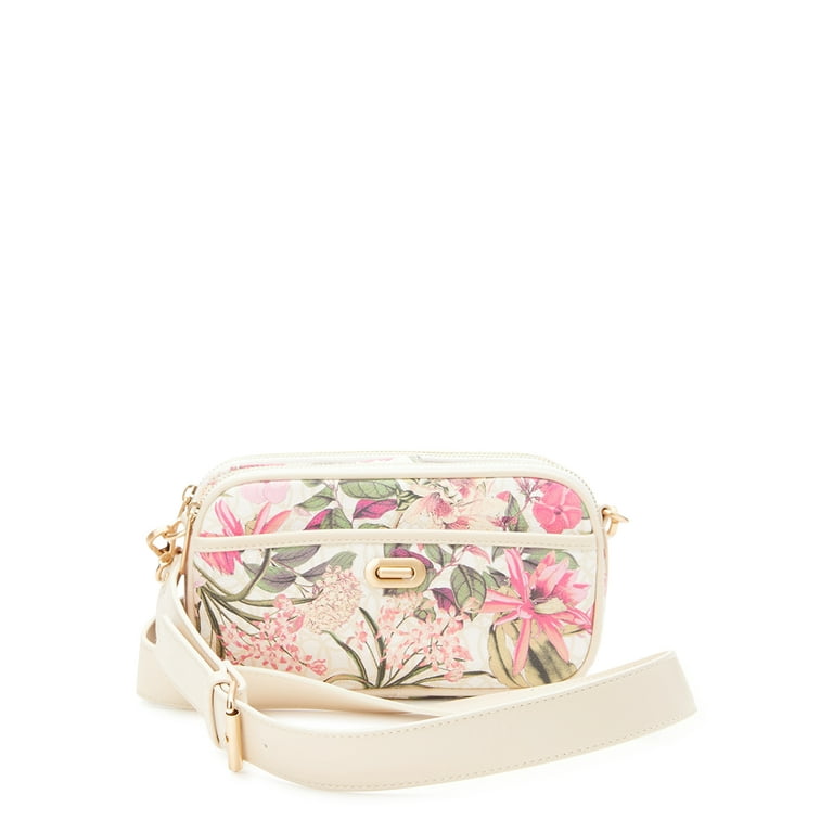 Blossom Print Crossbody Tote Bag