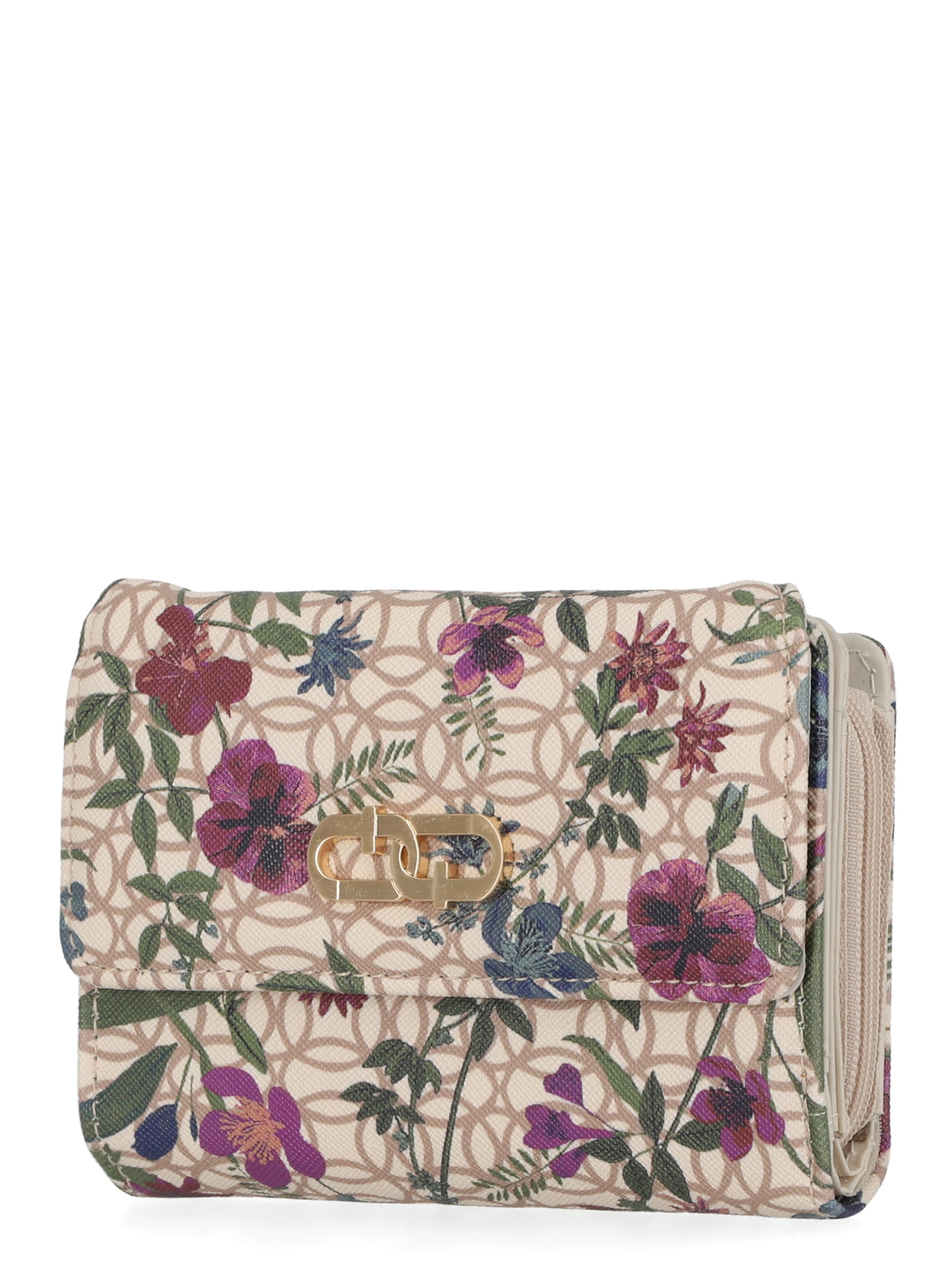 Time and Tru Women's Arlo Indexer Vinyl Wallet, Floral Print