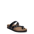 thumbnail image 1 of Time and Tru Women's Asymmetric Strap Flat Footbed Sandals, Sizes 6-11, Wide Width Available, 1 of 5