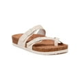 thumbnail image 1 of Time and Tru Women's Asymmetric Strap Flat Footbed Sandals, Sizes 6-11, Wide Width Available, 1 of 5