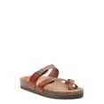 thumbnail image 1 of Time and Tru Women's Asymmetric Strap Flat Footbed Sandals, Sizes 6-11, Wide Width Available, 1 of 5