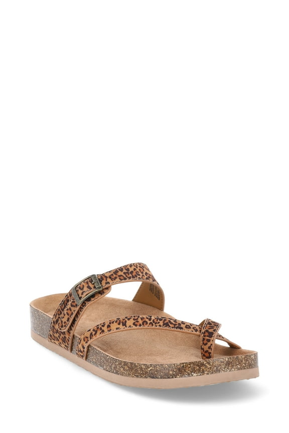 Women's Asymmetric Strap Footbed Sandals, Wide Width Available