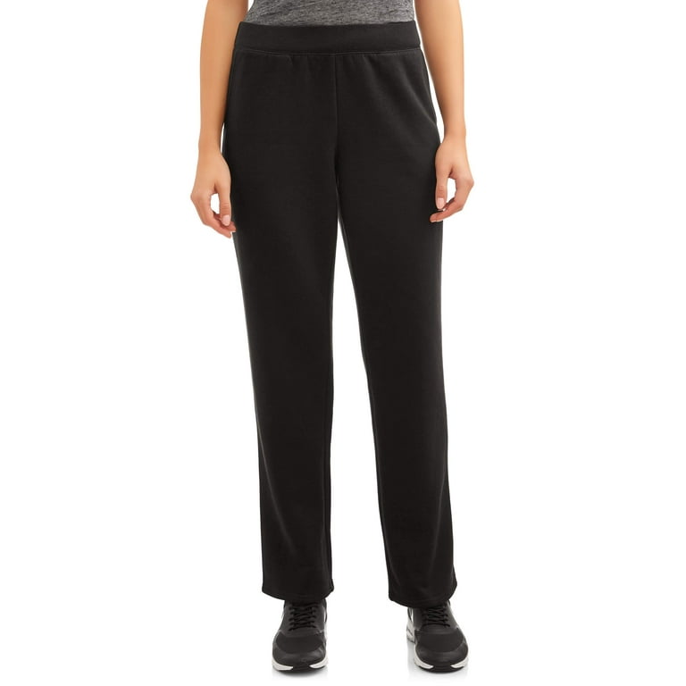 Time and Tru Women's Athleisure Fleece Open Bottom Pant 