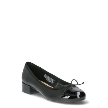 Time and Tru Women's Ballet Block Heel Pumps, Sizes 6-11