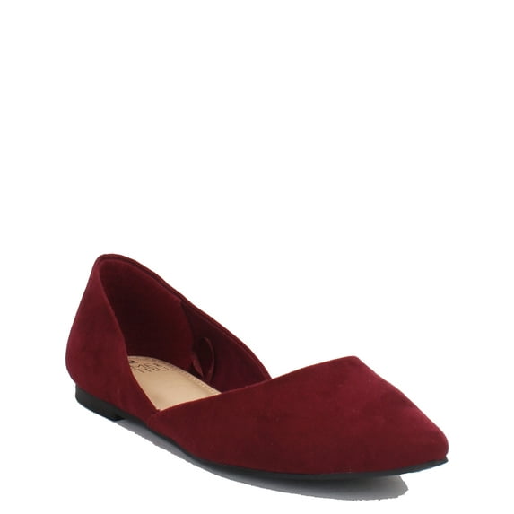 Time and Tru Women's Ballet Flats, Closed Toe Burgundy, Size 9