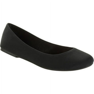 Time and Tru Women's Ballet Flats, Wide Width