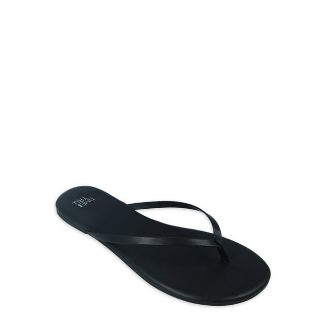 Time and Tru Women's Barely There Thong Sandals, Wide Width Available