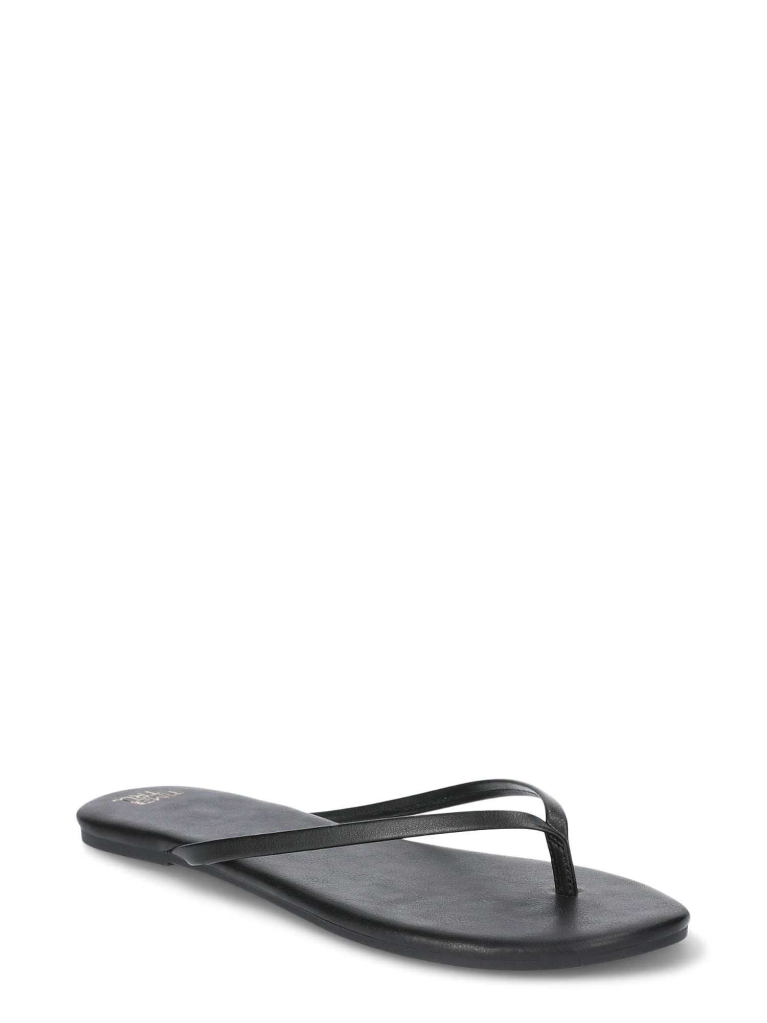   Fine Rib Thong チャコールグレーサイズS Time and Tru Women's Barely There Thong Sandals, Wide-Width Summer