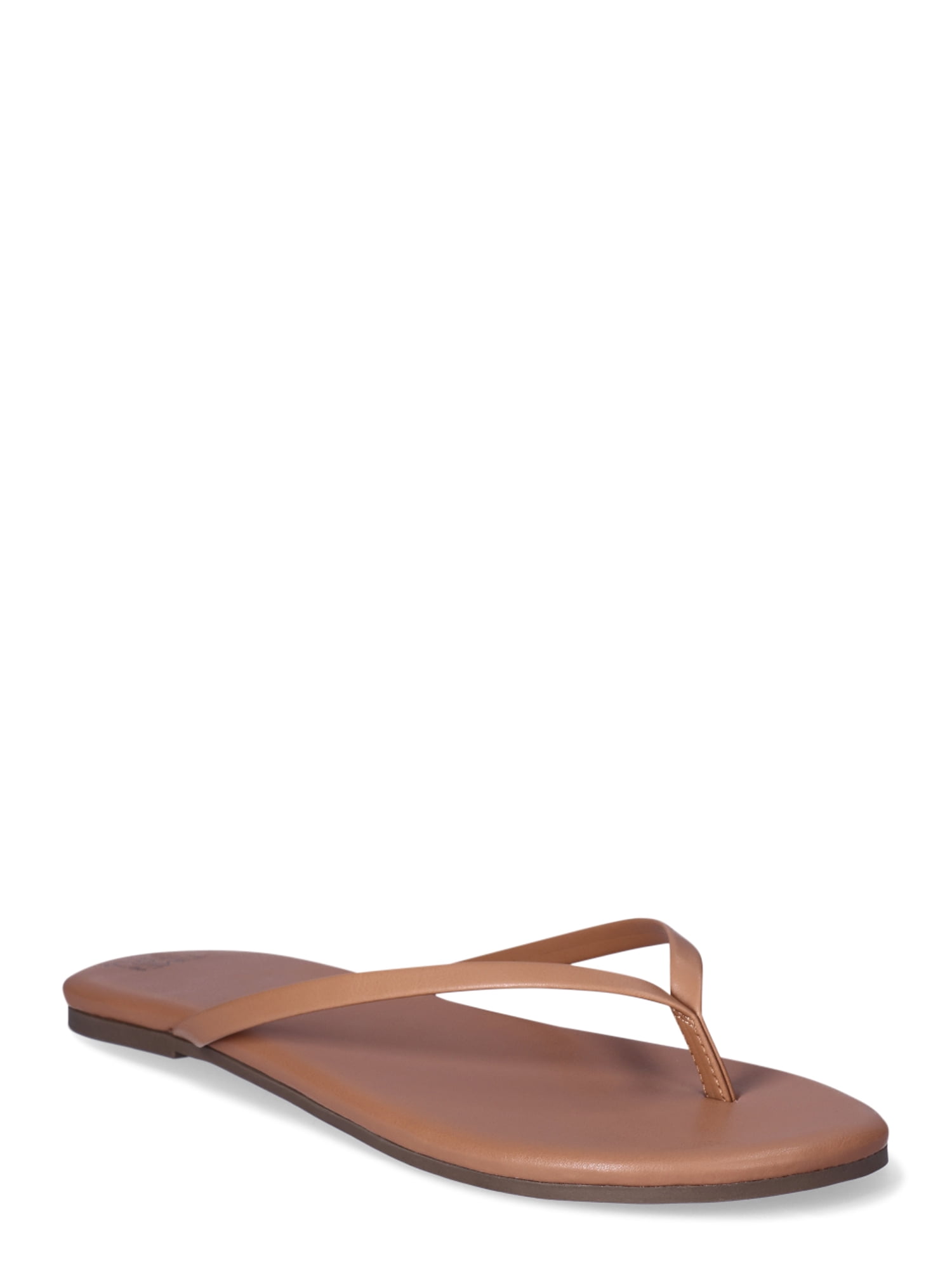 Time and Tru Women's Barely There Thong Sandals, Wide Width Available ...