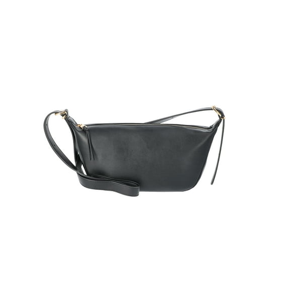 Time and Tru Women's Faux Leather Sling Crossbody Bag, Black