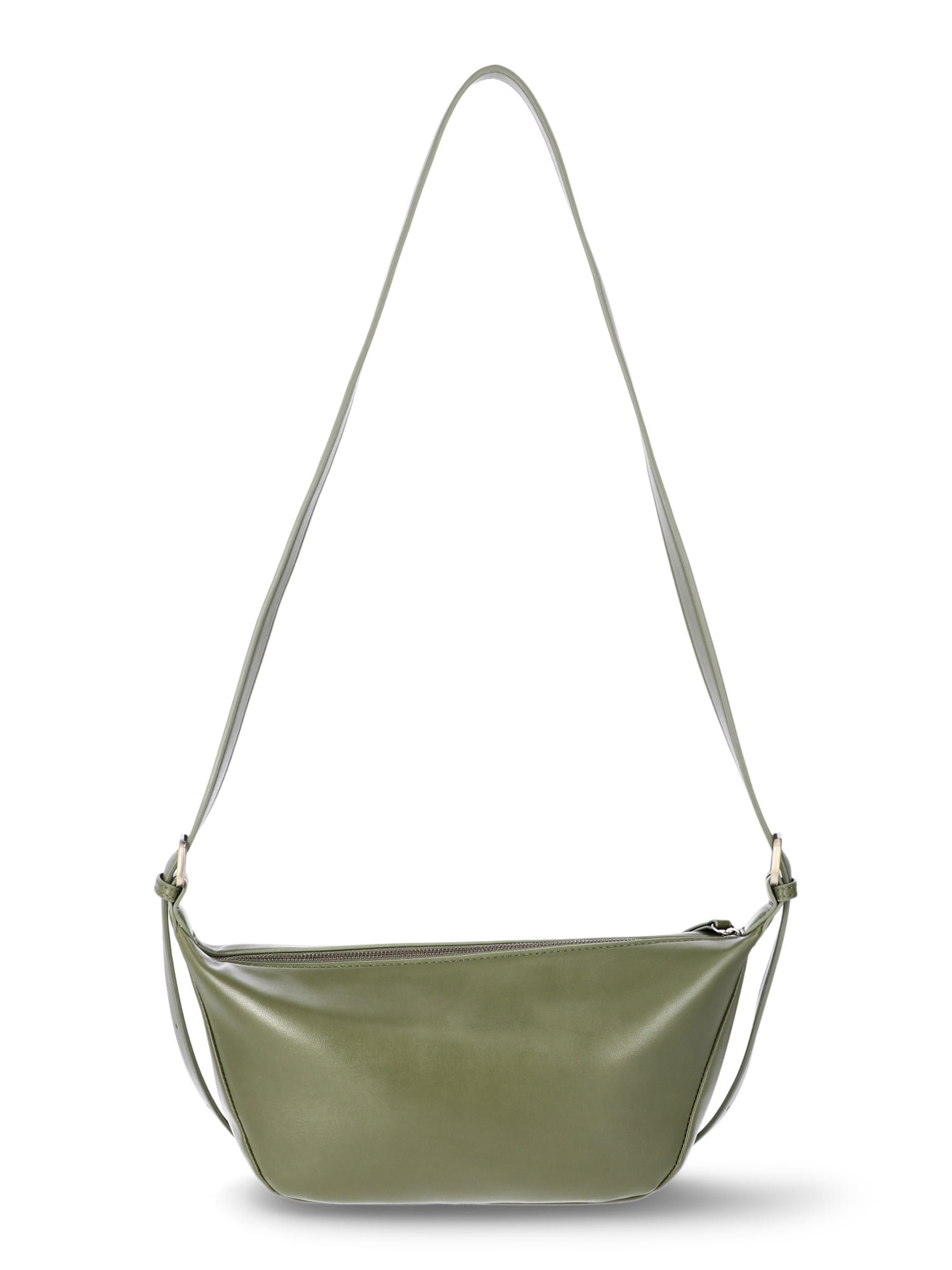 Time and Tru Women's Bean Sling Crossbody Handbag, Olive