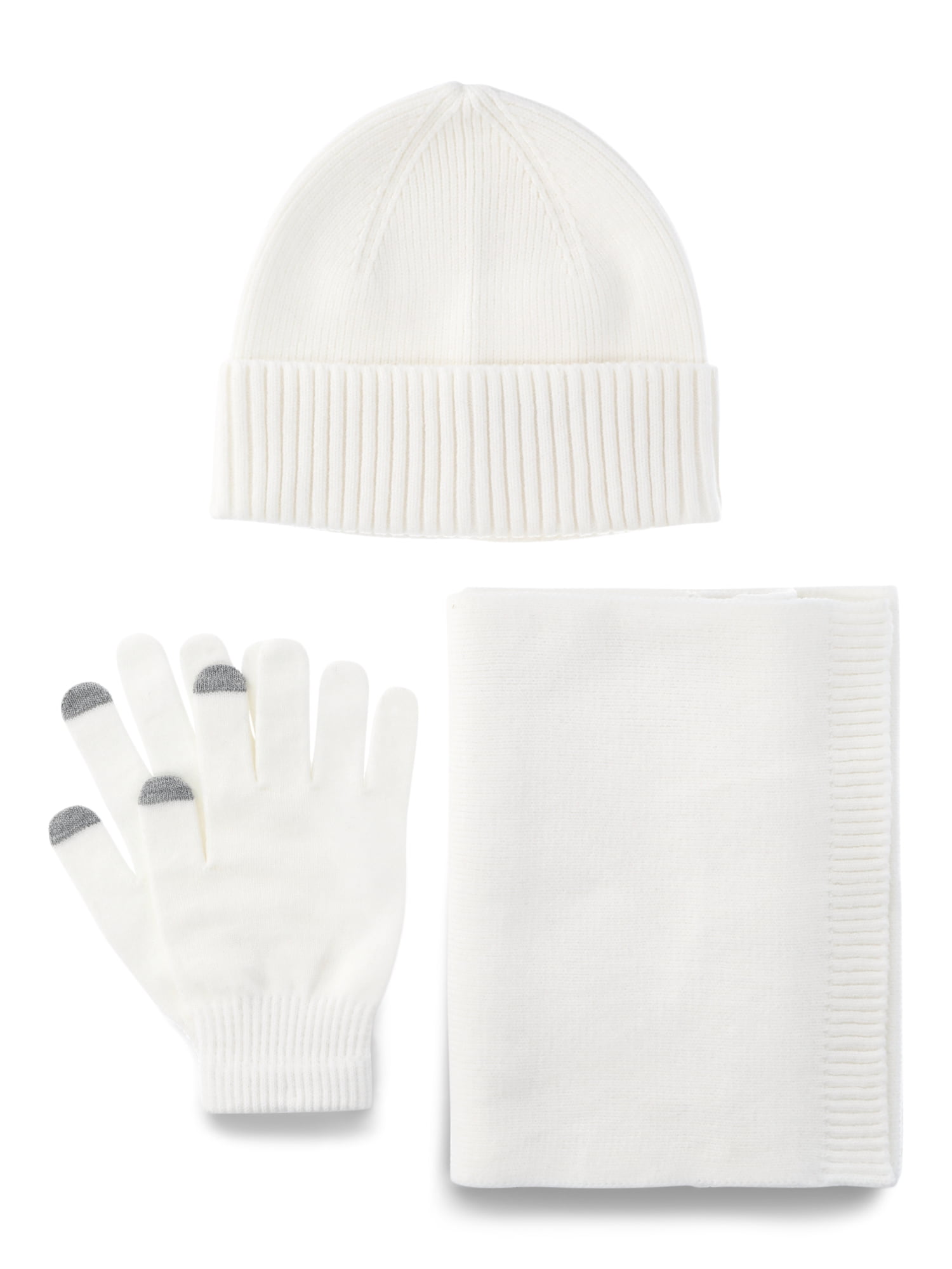 Chic White Women\'s Hat and Scarf Set Buy Soft Adult Hat and Scarf Set, White, 2 ct from Dollar  main image 3