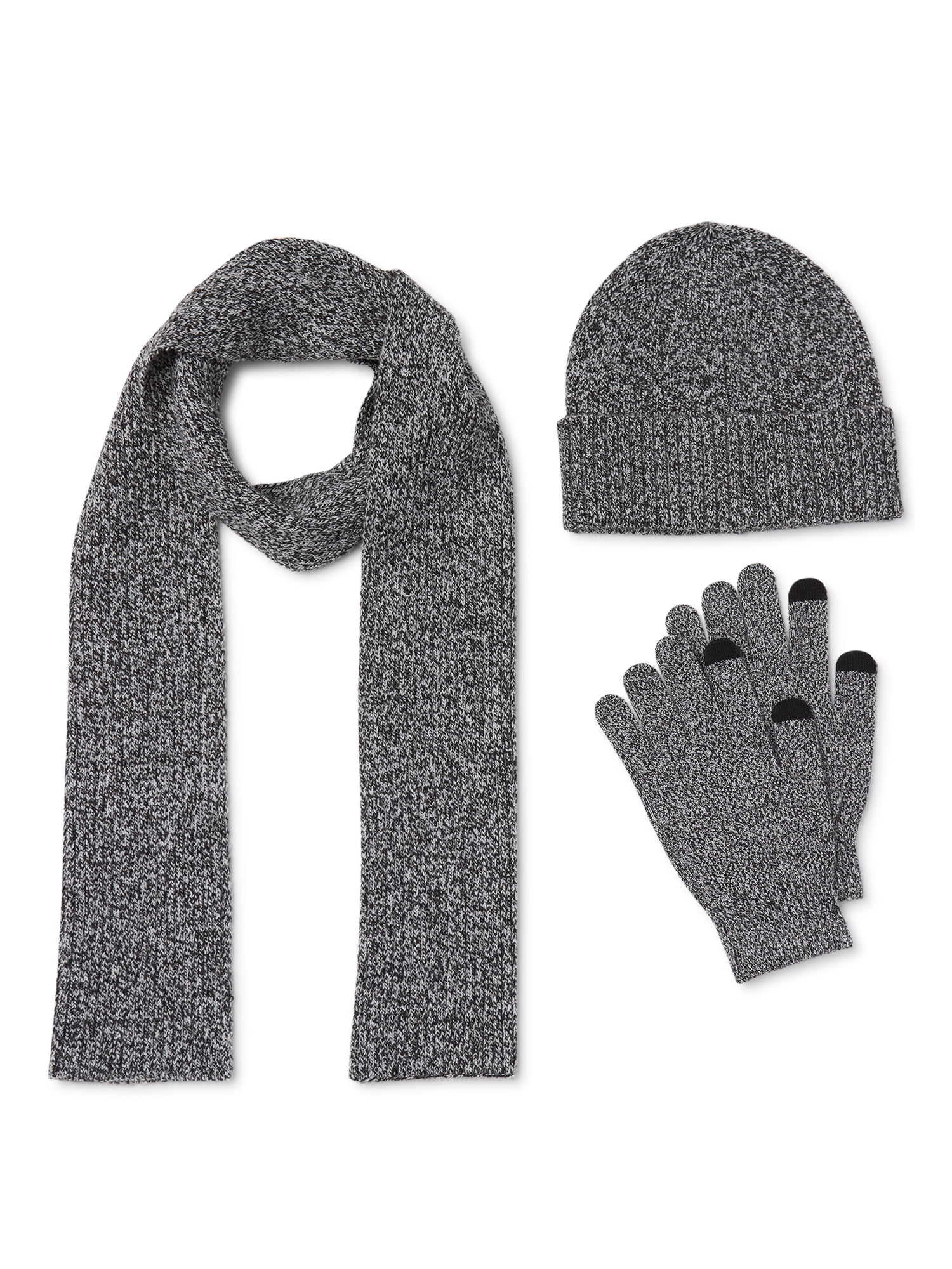 Time and Tru Women's Beanie, Scarf, and Touch Gloves Set, 3Piece