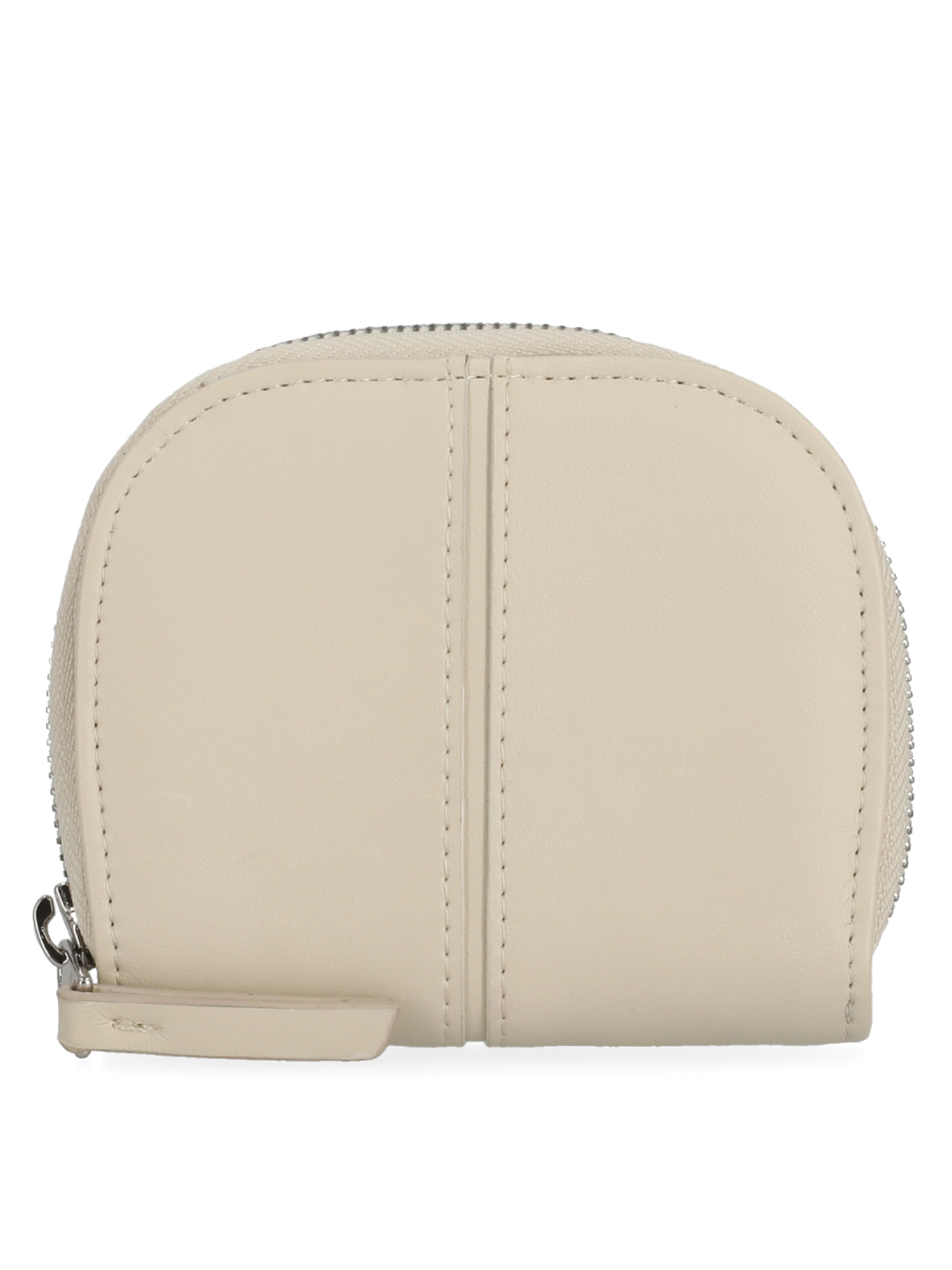 Cartera Becca con cierre alrededor para mujer, beige sólido