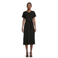 thumbnail image 1 of Time and Tru Women's Belted Knit Dress with Side Slits, Sizes XS-XXXL, 1 of 7