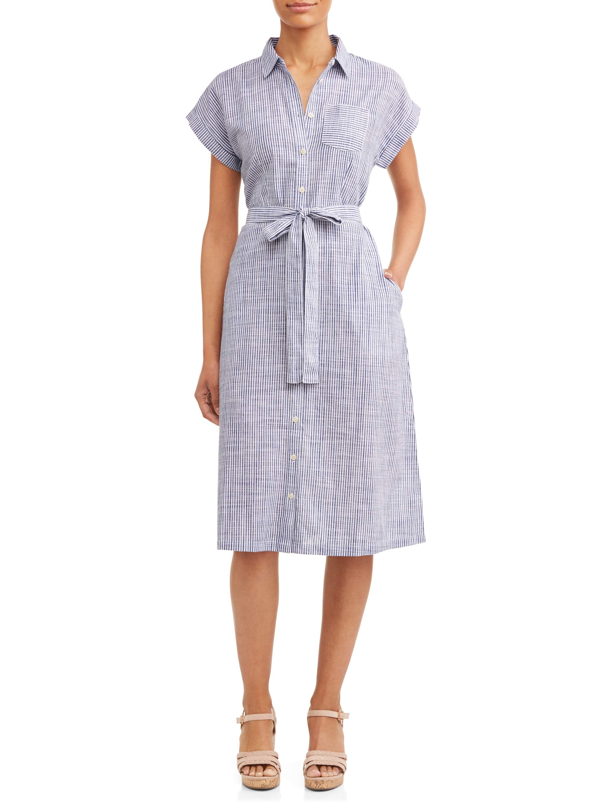 Belted shirt dress midi new arrivals