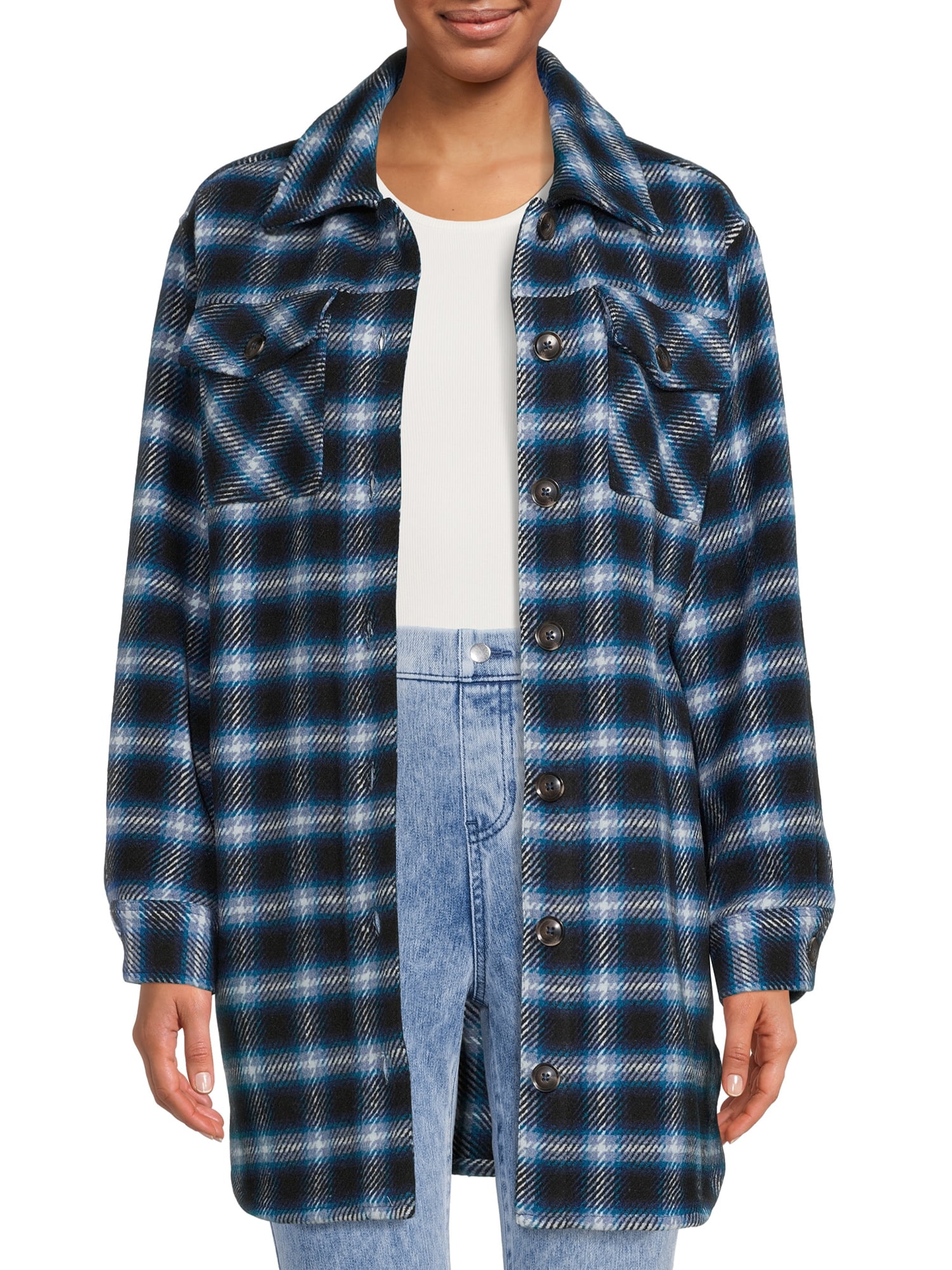 Time and Tru Women’s Belted Shacket Coat