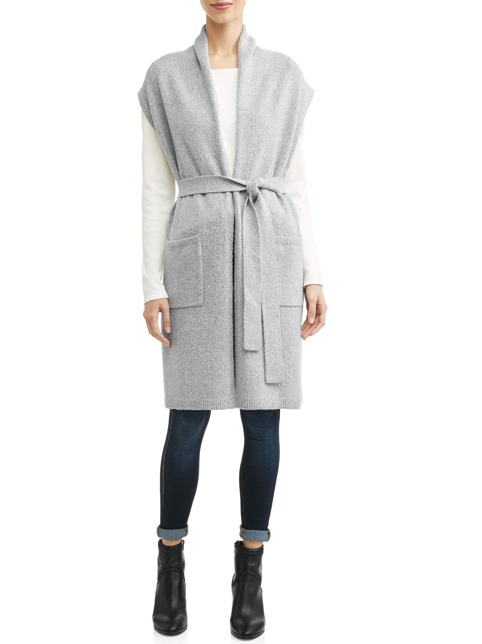 Belted top sweater vest