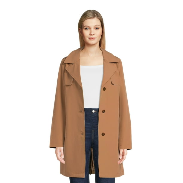 Time and Tru Women's Belted Trench Coat, Sizes XS3X