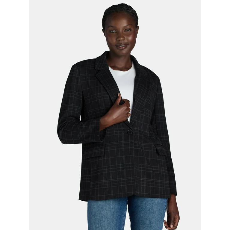 Time and Tru Women s Double Knit Blazer Sizes XS XXXL Walmart
