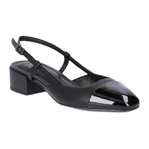 Women's Faux Leather Block Heel Slingbacks