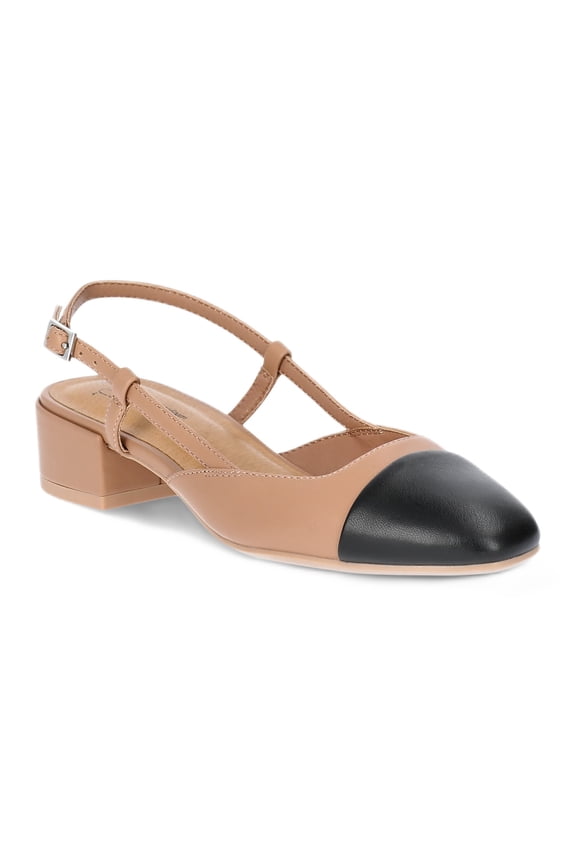 Women's Faux Leather Block Heel Slingbacks