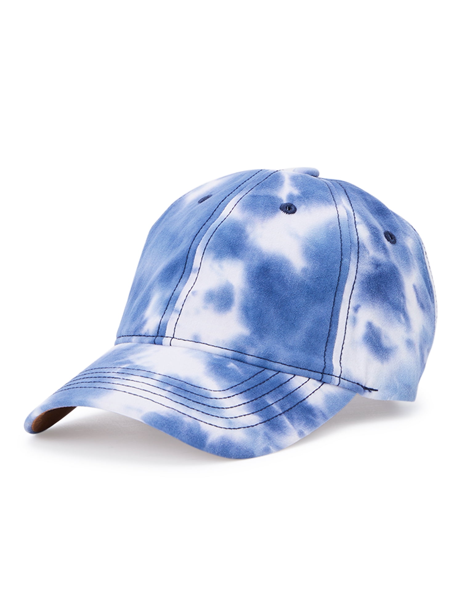 Shop Time and Tru Women's Blue Tie Dye Washed Cotton Twill Baseball Hat Dark Blue Great Prices